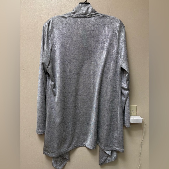 Calvin Klein glittery silver open cardigan - Picture 3 of 4
